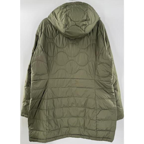 Columbia Womens Crown Point Jacket Green Parka Omni Heat Hooded Puffer Coat XXL - Picture 2 of 8